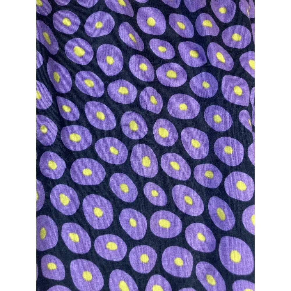 Gudrun Sjoden Organic Cotton Lagenlook Purple Print Short Sleeve Long Dress Sz L - Picture 4 of 8